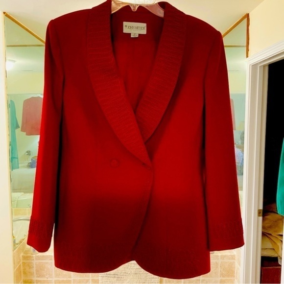 Office to evening John Meyer Claret Skirt Suit, Size 10 - Picture 8 of 8